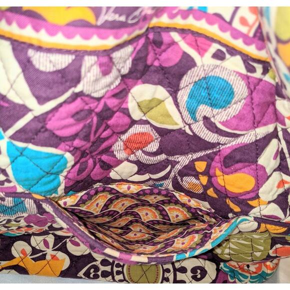 Vera Bradley "Plum Crazy" Convertible Crossbody Tote Purse Shoulder Bag RARE GUC - Picture 8 of 13
